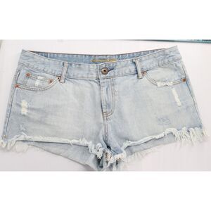 American Eagle Womens Cutoff Low Rise Jean Shorts Size 14 y2k 2000s 2" Inseam